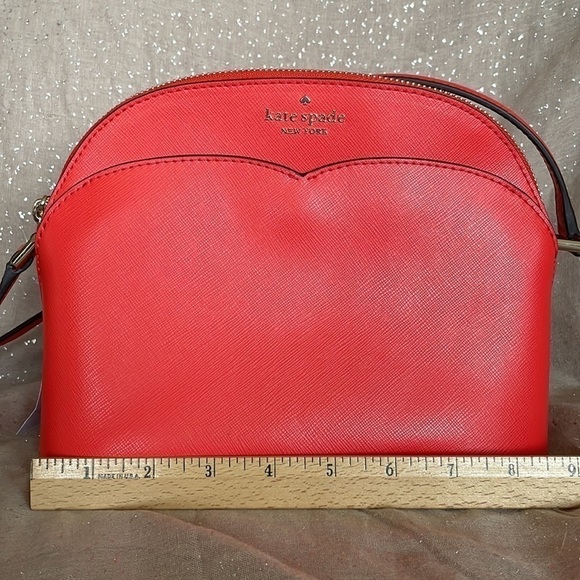 Brand New Kate Spade Genuine Saffiano Leather Zippered Dome Crossbody Purse - Picture 13 of 16
